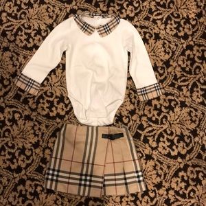 Burberry onesie & skirt 12 mos~